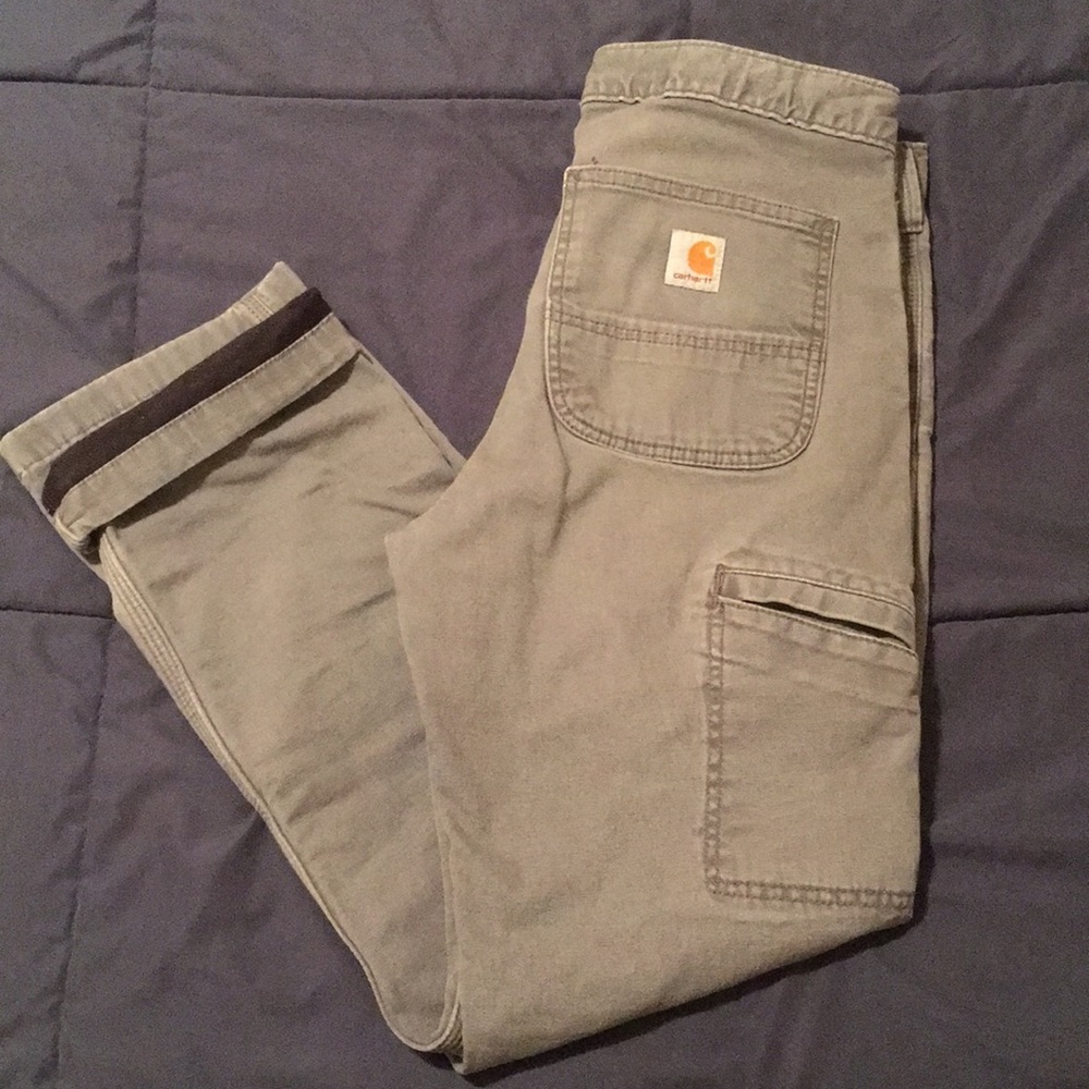 Flannel lined Carhartt pants